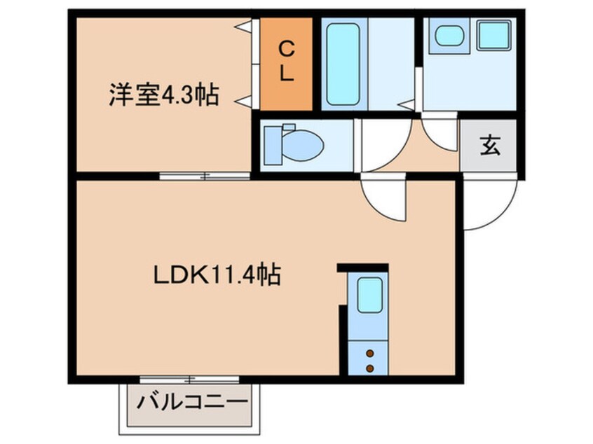 間取図 クレオン姪浜弐番館