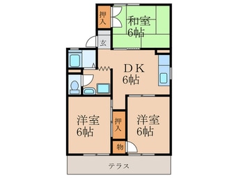 間取図 パレ－シャル菊入
