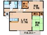 グリ－ンハイムＡ 2LDKの間取り