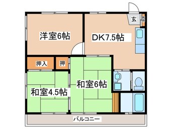 間取図 コーポ湯の原