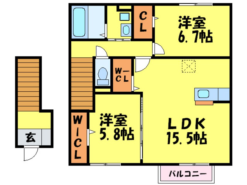 間取図 モダンコ－ト野多目Ａ棟