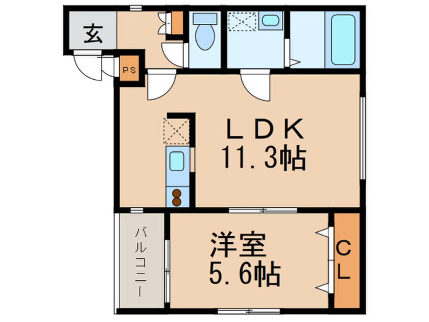 間取図 クレッシェンド空港前