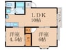 パープルハイツ 2LDKの間取り