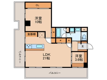 間取図 ﾗｲｵﾝｽﾞﾏﾝｼｮﾝ大濠第２（1003）