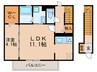 Ｄ-ｒｏｏｍ豊 1LDKの間取り