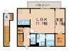 Ｄ-ｒｏｏｍ豊 1LDKの間取り