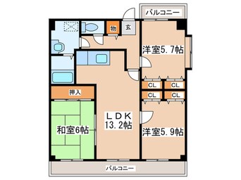 間取図 カサグランデ筑紫