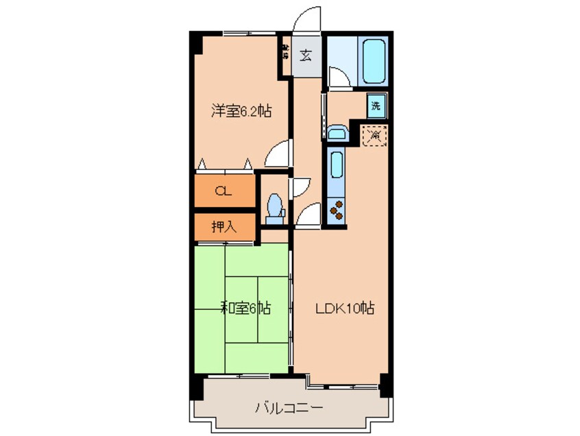 間取図 アンピール第５新室見２１１号