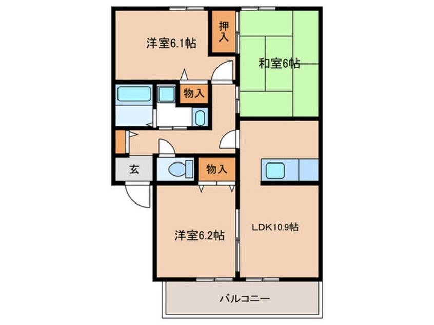 間取図 メゾンボヌール　A棟