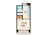 OAK VILLA 小倉 1Kの間取り