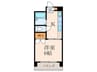 OAK VILLA 小倉 1Kの間取り