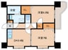 ブルーアイズ中央 2DKの間取り