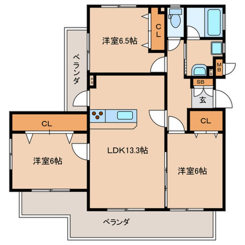 間取図 クレールコパンⅡ