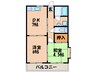 ヒルズ春日Ａ 2DKの間取り