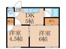 トゥリパーノ山王 2DKの間取り