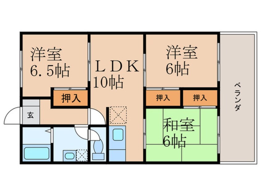 間取図 コーポサンシックス