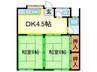 谷本ハイツ 2DKの間取り