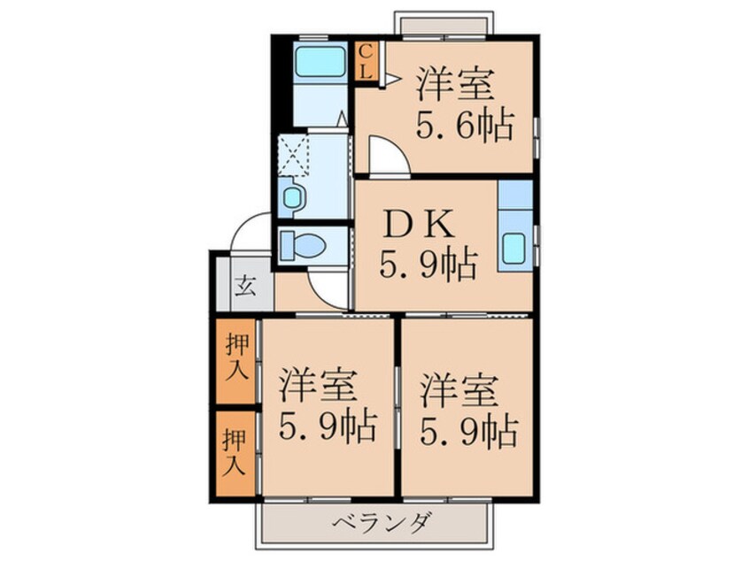 間取図 エルミタージュくにたＡ棟