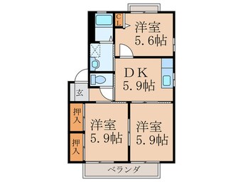 間取図 エルミタージュくにたＡ棟