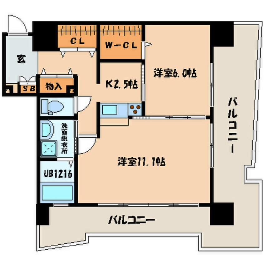 間取図 ｻﾝｼｬｲﾝ ﾌﾟﾘﾝｾｽ 北九州