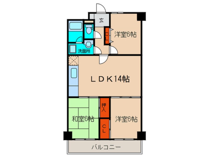 間取図 ＴｅｎＧｏｏｄ大濠