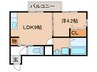 セジュール・パルティノス 1LDKの間取り