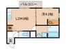 セジュール・パルティノス 1LDKの間取り