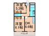 カーサフェリーチェＯＮＧＡ 2DKの間取り