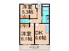 カーサフェリーチェＯＮＧＡ 2DKの間取り