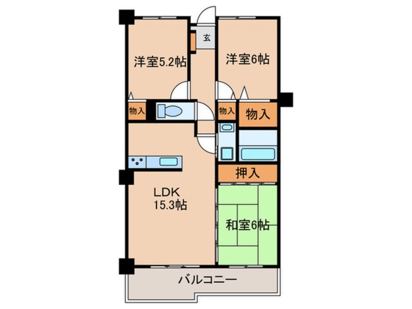 間取図 ドゥ・マテール穴生(908)