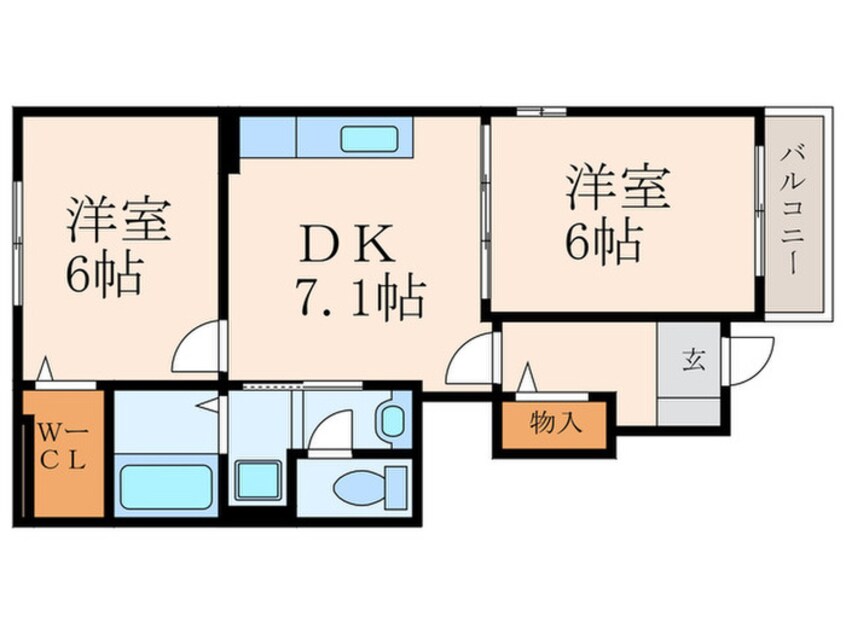 間取図 ブランミュール水巻Ｂ