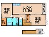 ブランミュール水巻Ｂ 2LDKの間取り