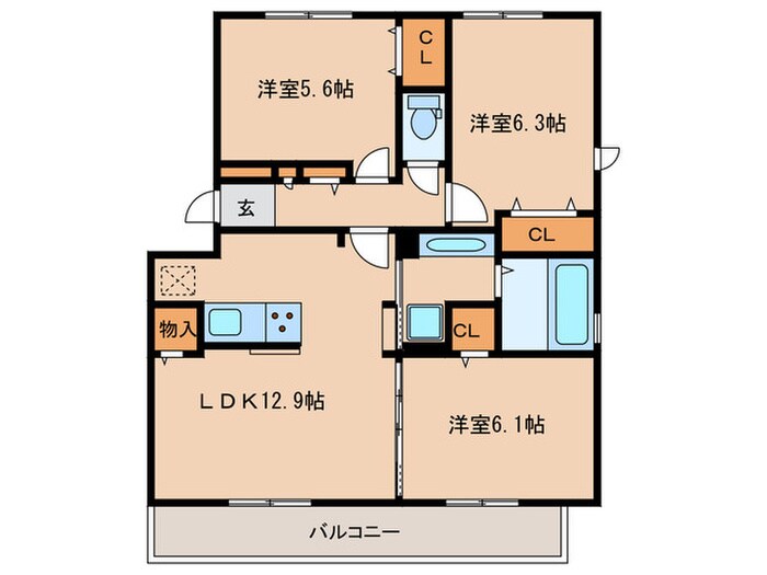 間取り図 D-room長尾　弐番館