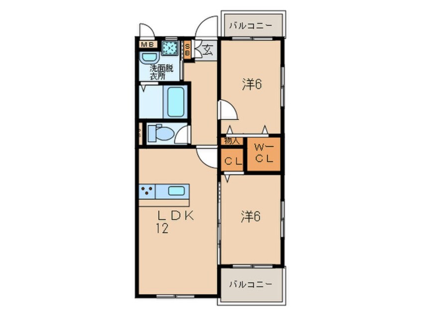 間取図 エルティアラ上富野