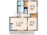タウンコ－ト徳力 2LDKの間取り