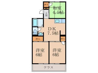 間取図 ボンセジュ－ル企救丘Ｂ棟