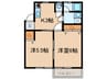 モンブランⅡ 2Kの間取り