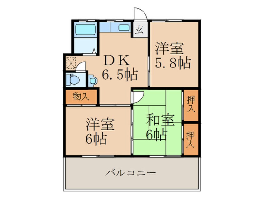 間取図 中本コーポ