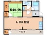 津川アパ－ト 1LDKの間取り