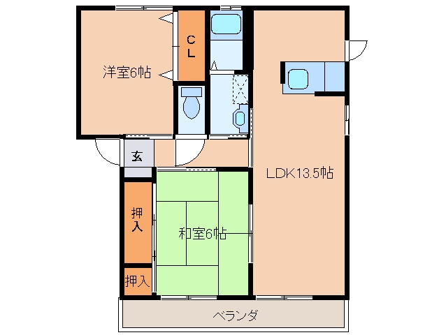 間取り図 ピュア・グリ－ン正の宮Ｂ棟