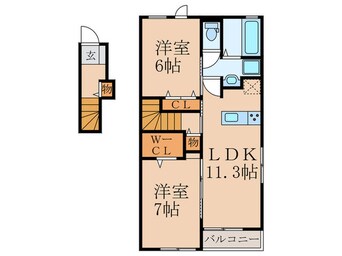 間取図 サンデリアーナ糒A