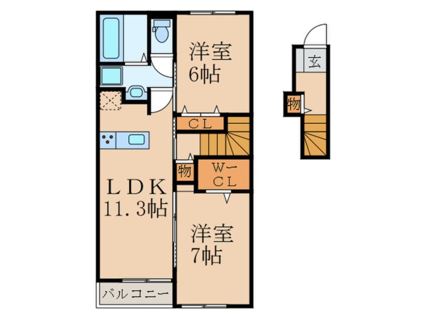 間取図 サンデリアーナ糒A