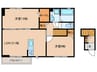 TORISIA花見が丘 2LDKの間取り