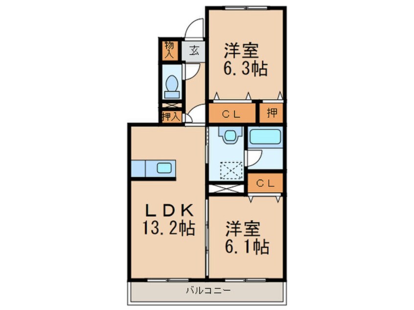 間取図 サングリーン　B棟