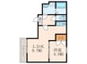 グラシアス三萩野 1LDKの間取り