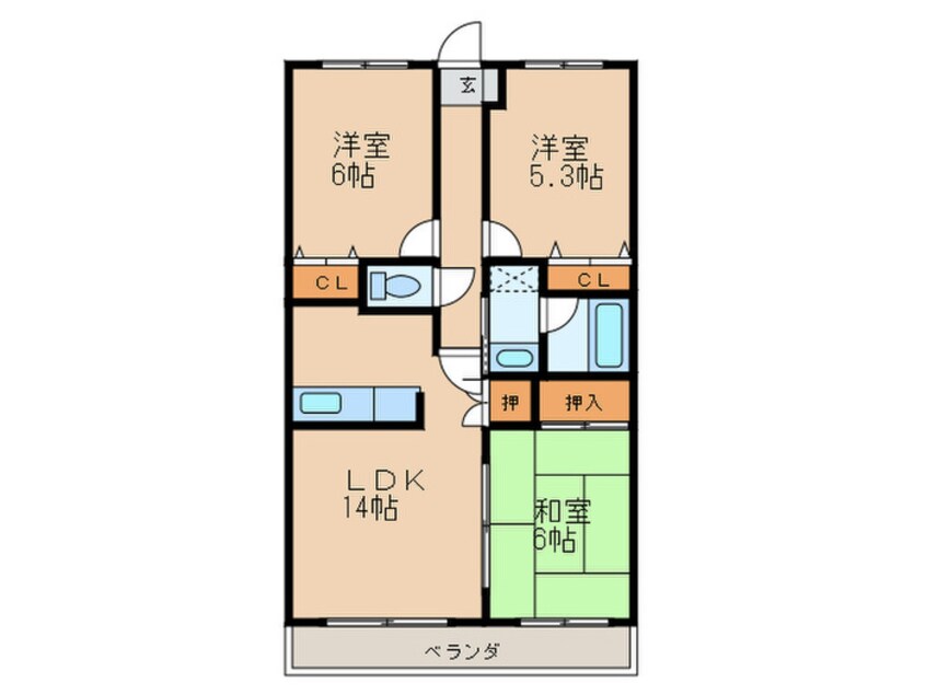 間取図 セントレ－ク旗崎