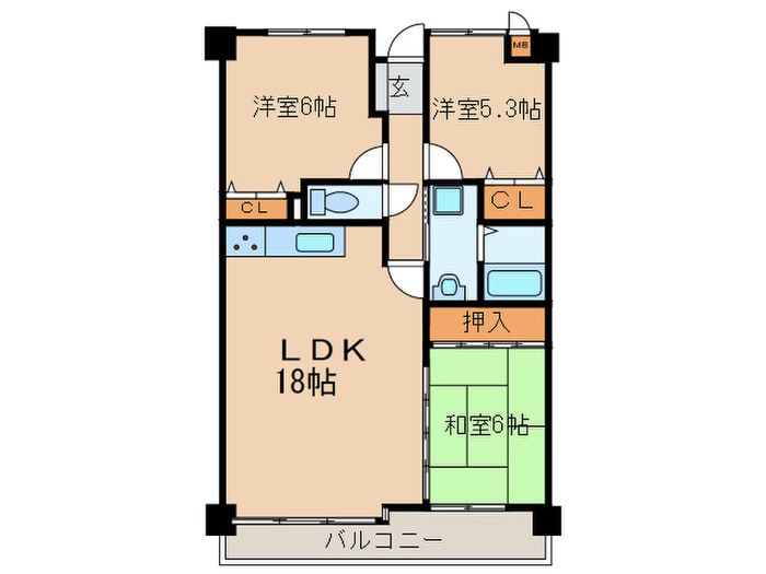 間取り図 エクレール黒崎南（603）
