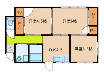 間取図 谷山仁部貸家