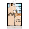 ルシェルブルー大城C 1LDKの間取り