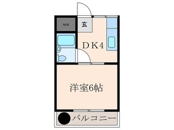 間取図 九建住宅コーポ(302)